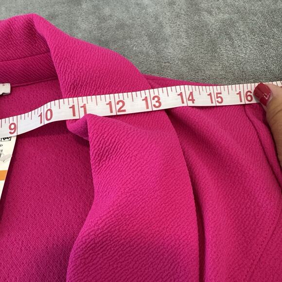 NEW Bar lll Fuchsia Pink 3/4 Ruched Sleeve Stretch Blazer Jacket Size Small NWT - Picture 14 of 15